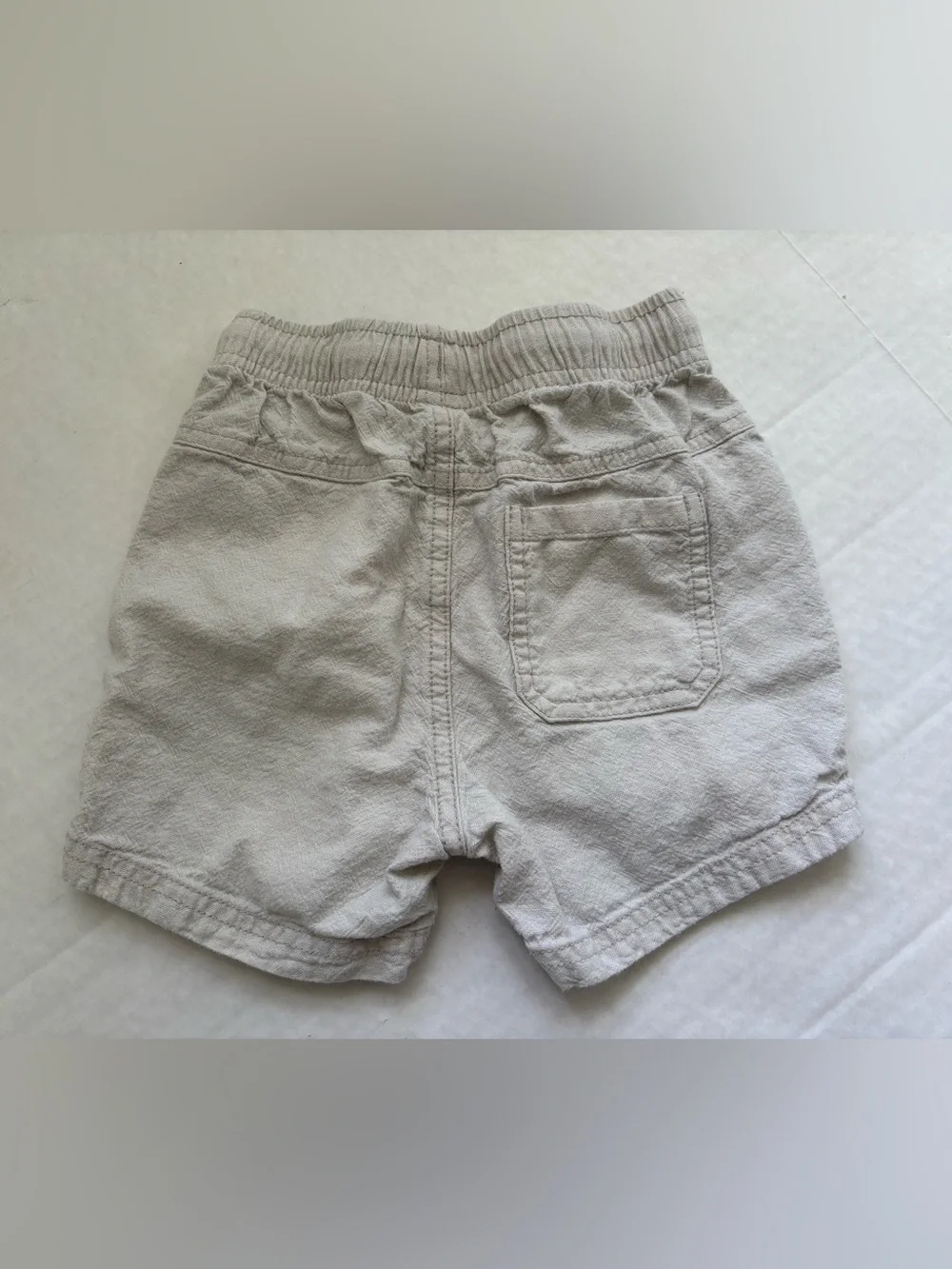 Old Navy Khaki Linen Cotton Shorts 2T Toddler Boys Natural Preppy Casual Dock